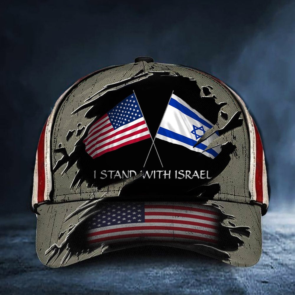 American I Stand With Israel Hat Support Israel Amrerican Flag Hat Gifts For Him Trucker Hats Custom Hats Gifts For Men & Women