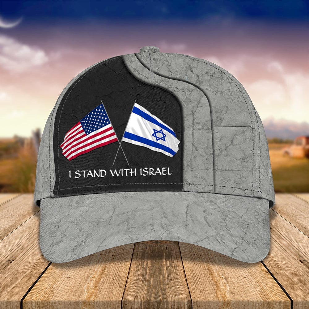 American I Stand With Israel Hat USA Pray For Israel Hat Gifts For Supporters Trucker Hats Custom Hats Gifts For Men & Women