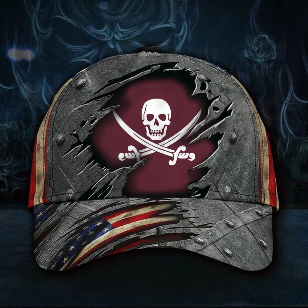 American Mississippi State Pirate Hat Ms State Pirate Cap Gift For Fans Trucker Hats Custom Hats Gifts For Men & Women