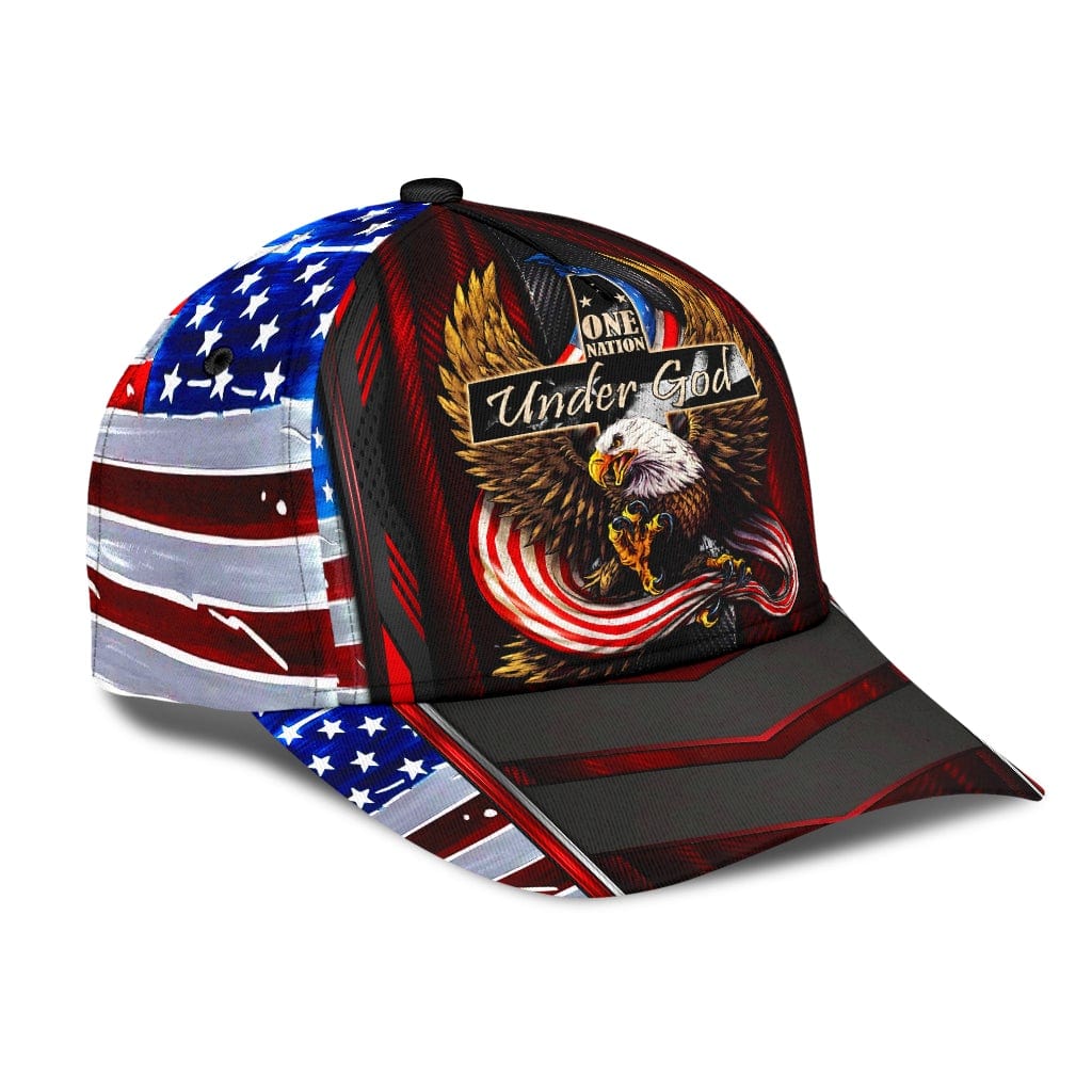 American Pride Eagle Baseball Cap One Nation Under God USA Eagle Flag Classic Hat Trucker Hats Custom Hats Gifts For Men & Women