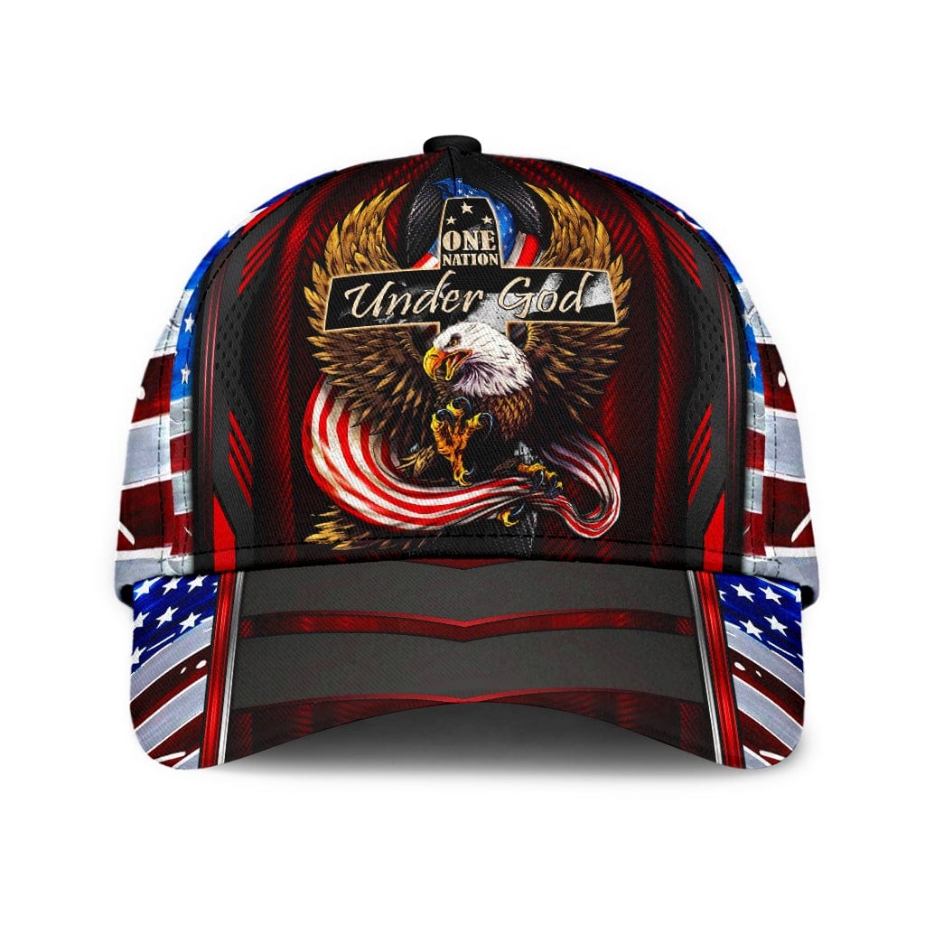 American Pride Eagle Baseball Cap One Nation Under God USA Eagle Flag Classic Hat Trucker Hats Custom Hats Gifts For Men & Women