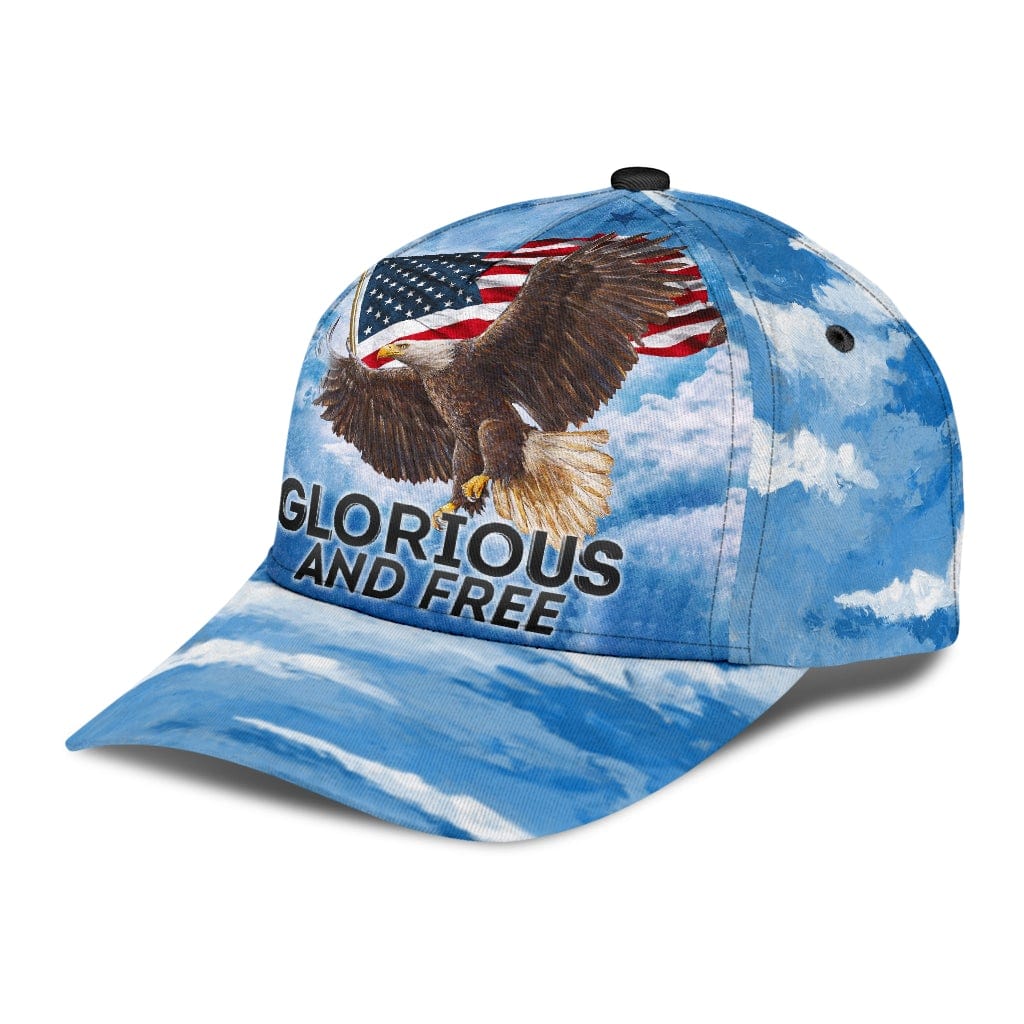 American Pride Glorious And Free Eagle Baseball Cap Eagle And United States Flag Classic Hat Trucker Hats Custom Hats Gifts For Men & Women
