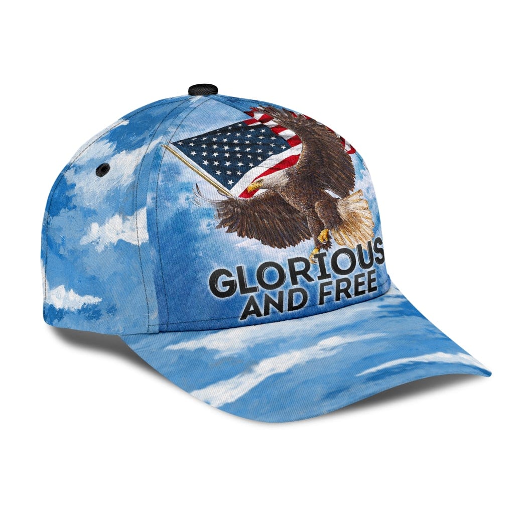 American Pride Glorious And Free Eagle Baseball Cap Eagle And United States Flag Classic Hat Trucker Hats Custom Hats Gifts For Men & Women