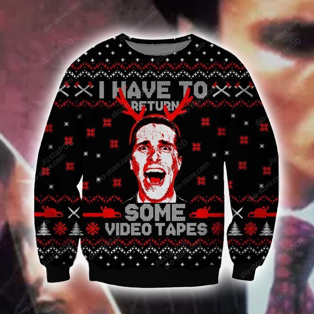 American Psycho Ugly Christmas Sweater Adult 3D Funny Matching for family
