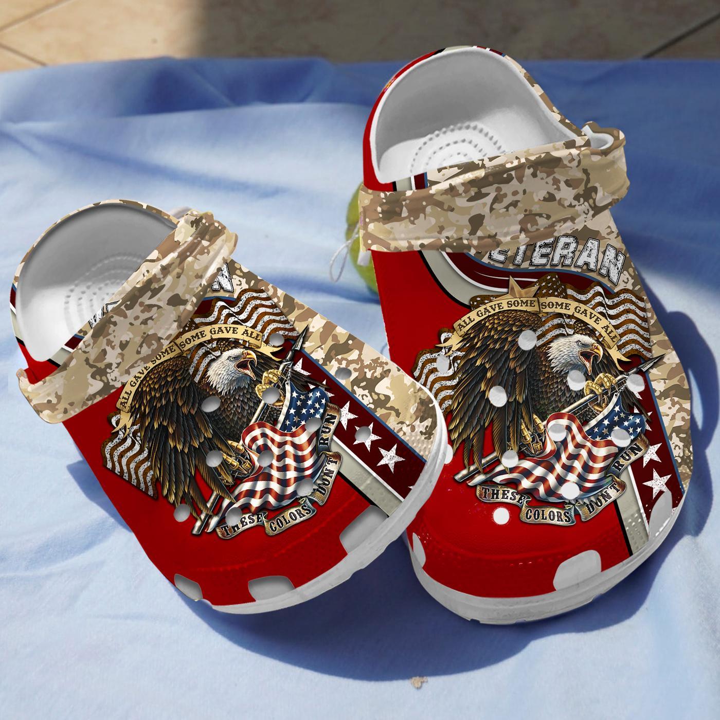 American Veteran Crocs Crocband Clogs Shoes Comfortable For Men Women and Kids