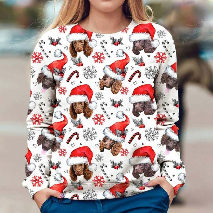 American Water Spaniel Ugly Christmas Sweater Adult 3D Funny Matching for family