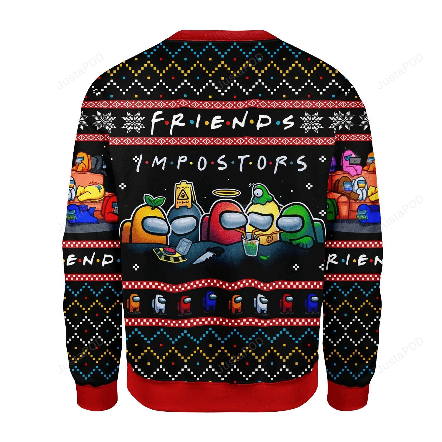 Among Us Imposter Friends Ugly Christmas Sweater Adult 3D Funny Matching for family