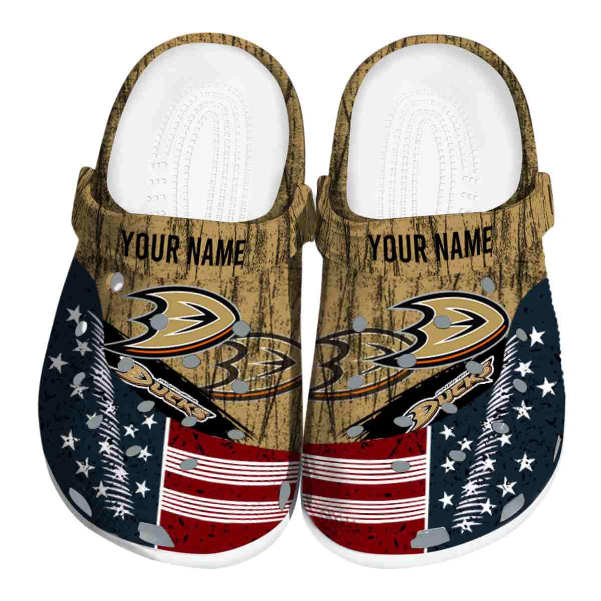 Anaheim Ducks NHL Sport Crocs Crocband Clogs Shoes Comfortable For Men Women and Kids