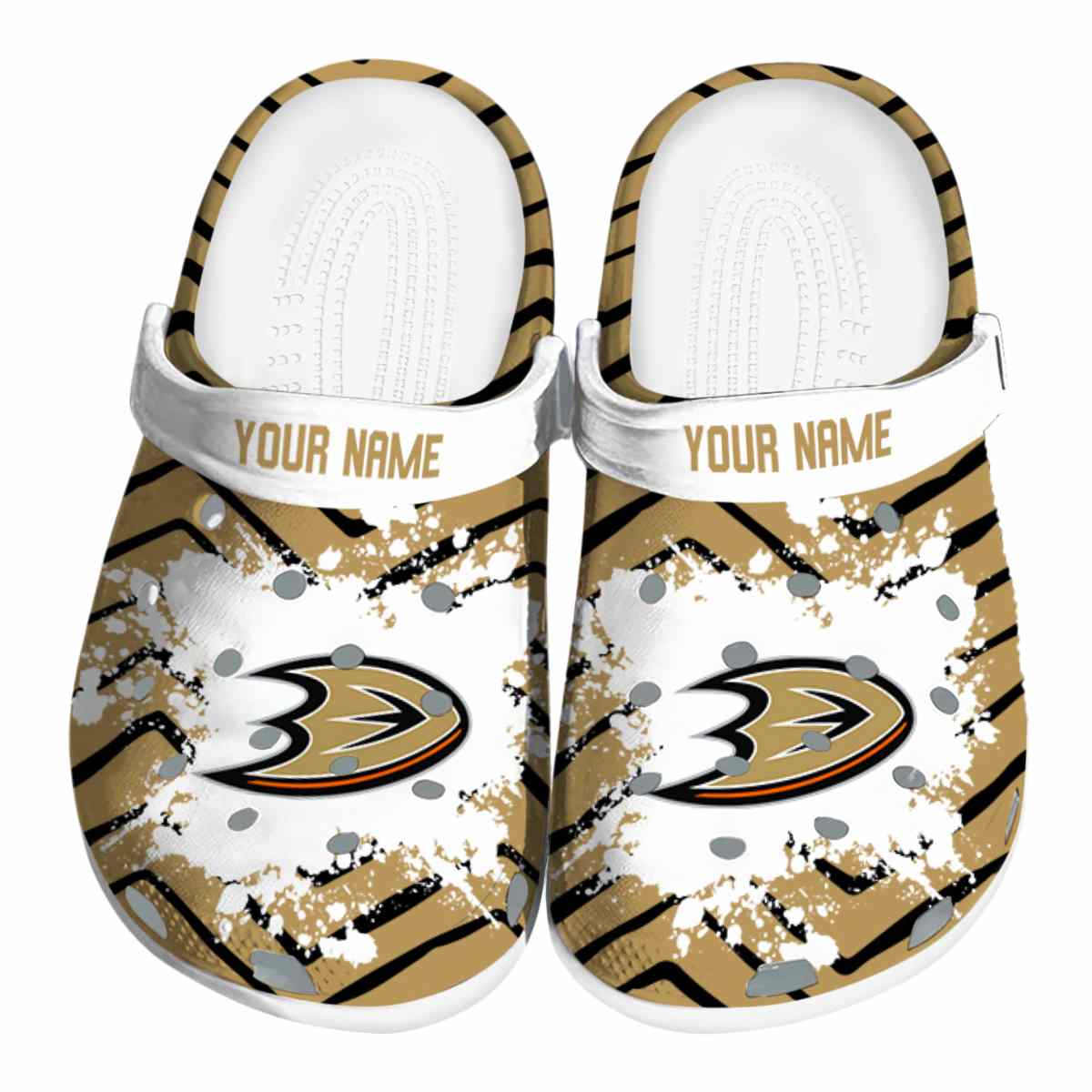 Anaheim Ducks NHL Sport Crocs Crocband Clogs Shoes Comfortable For Men Women and Kids
