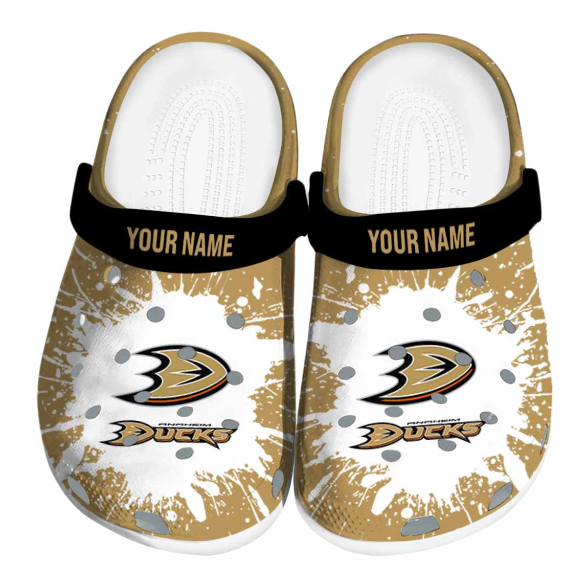 Anaheim Ducks NHL Sport Crocs Crocband Clogs Shoes Comfortable For Men Women and Kids