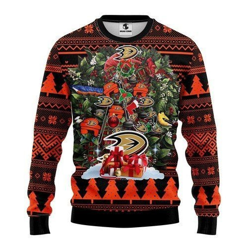 Anaheim Ducks Tree For Unisex Ugly Christmas Sweater Adult 3D Funny Matching for family