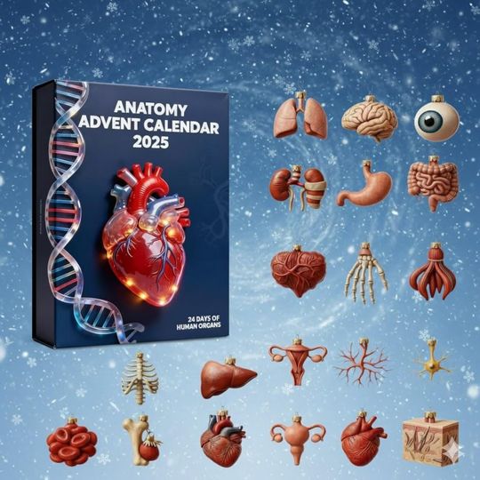 Anatomy Advent Calendar 2025, 2D Flat Acrylic Ornament, 24-Day Human Organ Countdown - Image 6