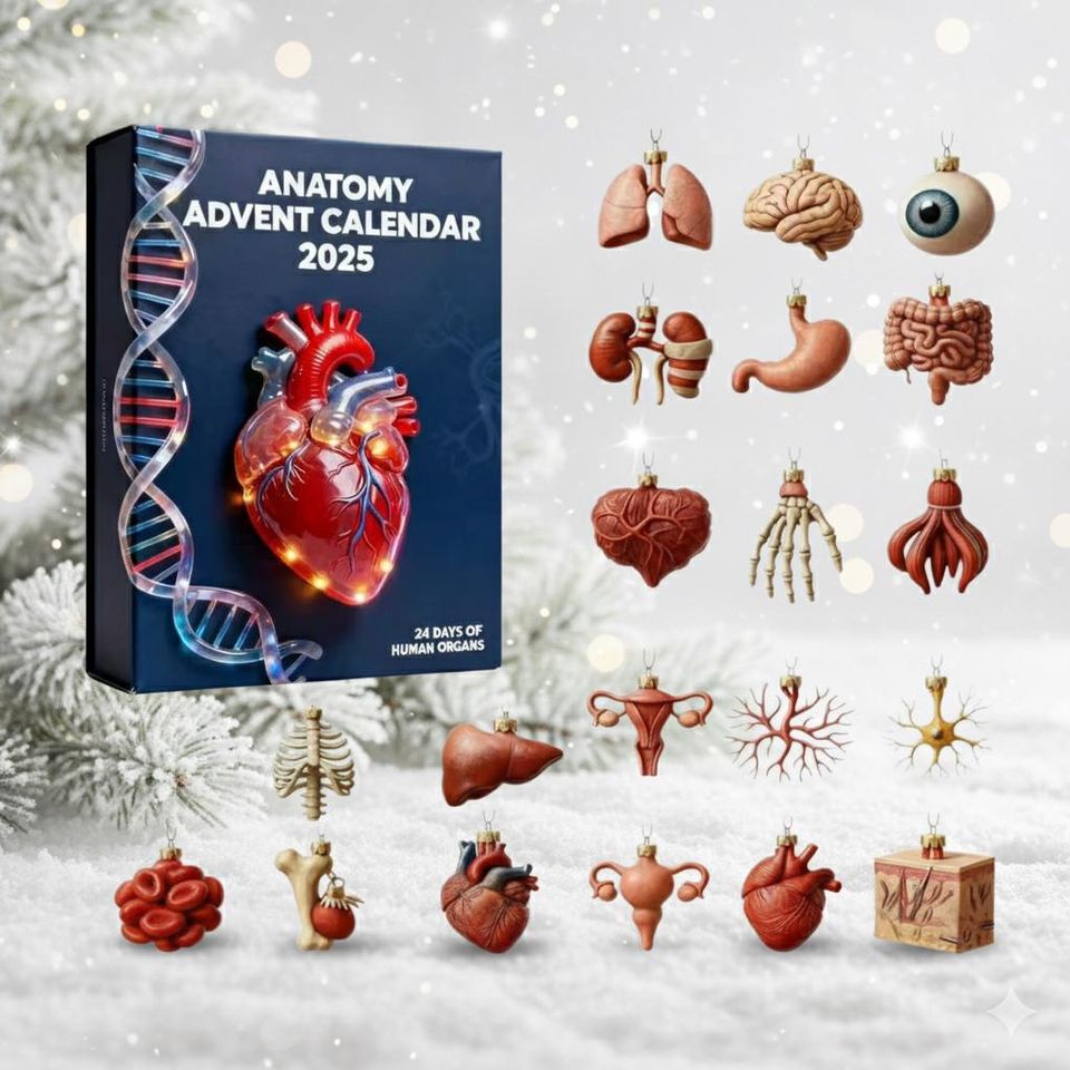 Anatomy Organ 24 Acrylic Ornaments Set, Human Body Science Christmas Tree Hanging Decor, Unique Gift