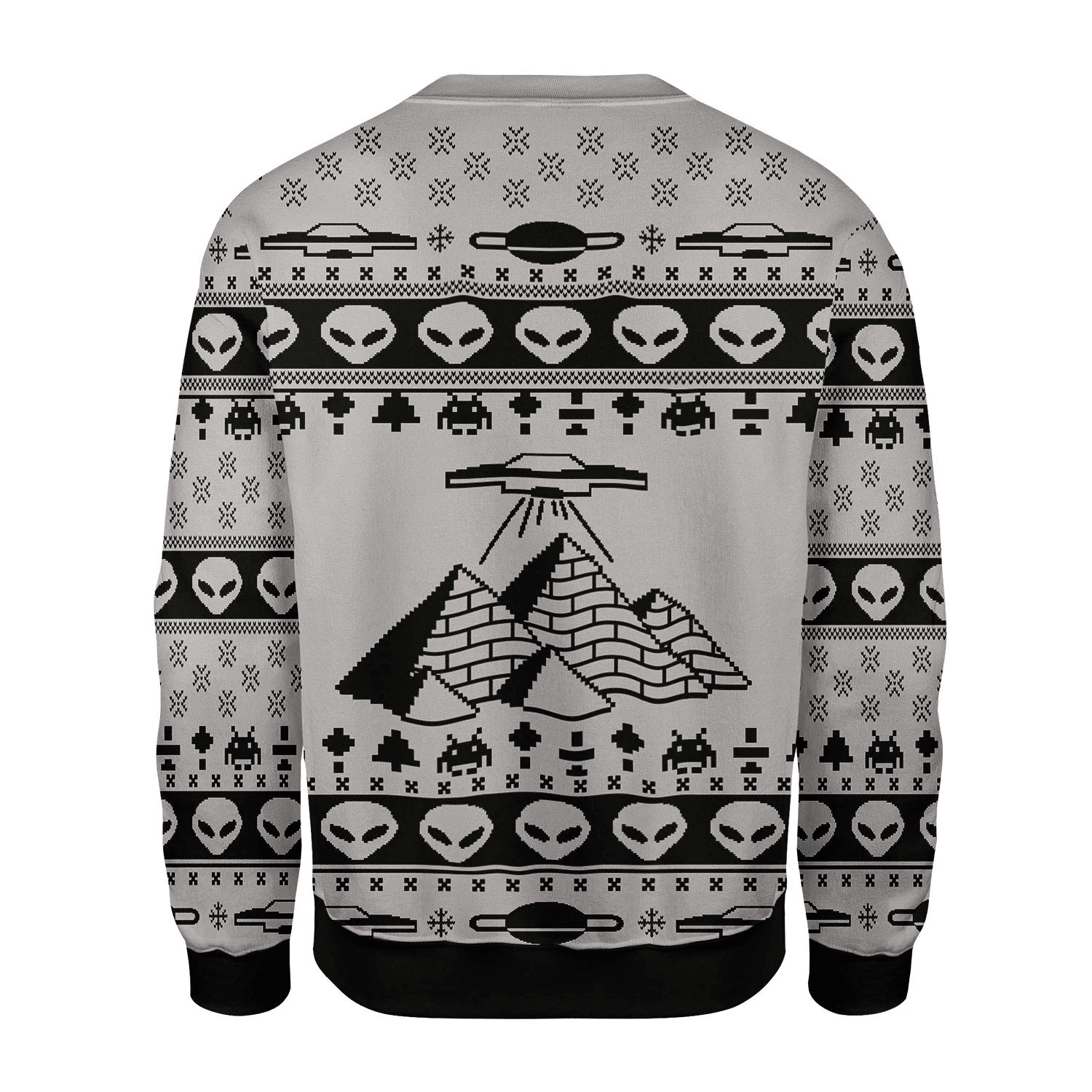 Ancient Alien Pyramid Ugly Christmas Sweater Adult 3D Funny Matching for family - Image 2