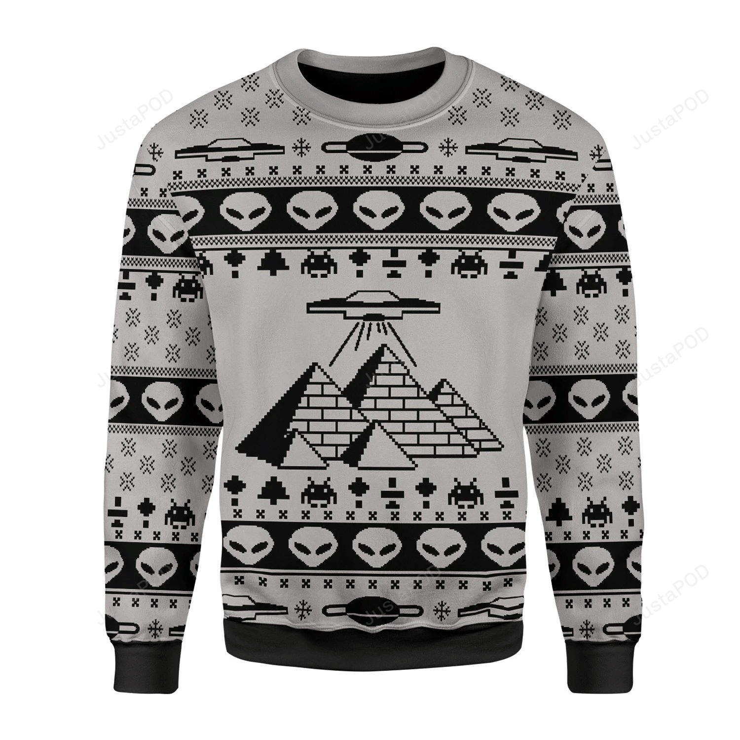 Ancient Alien Pyramid Ugly Christmas Sweater Adult 3D Funny Matching for family