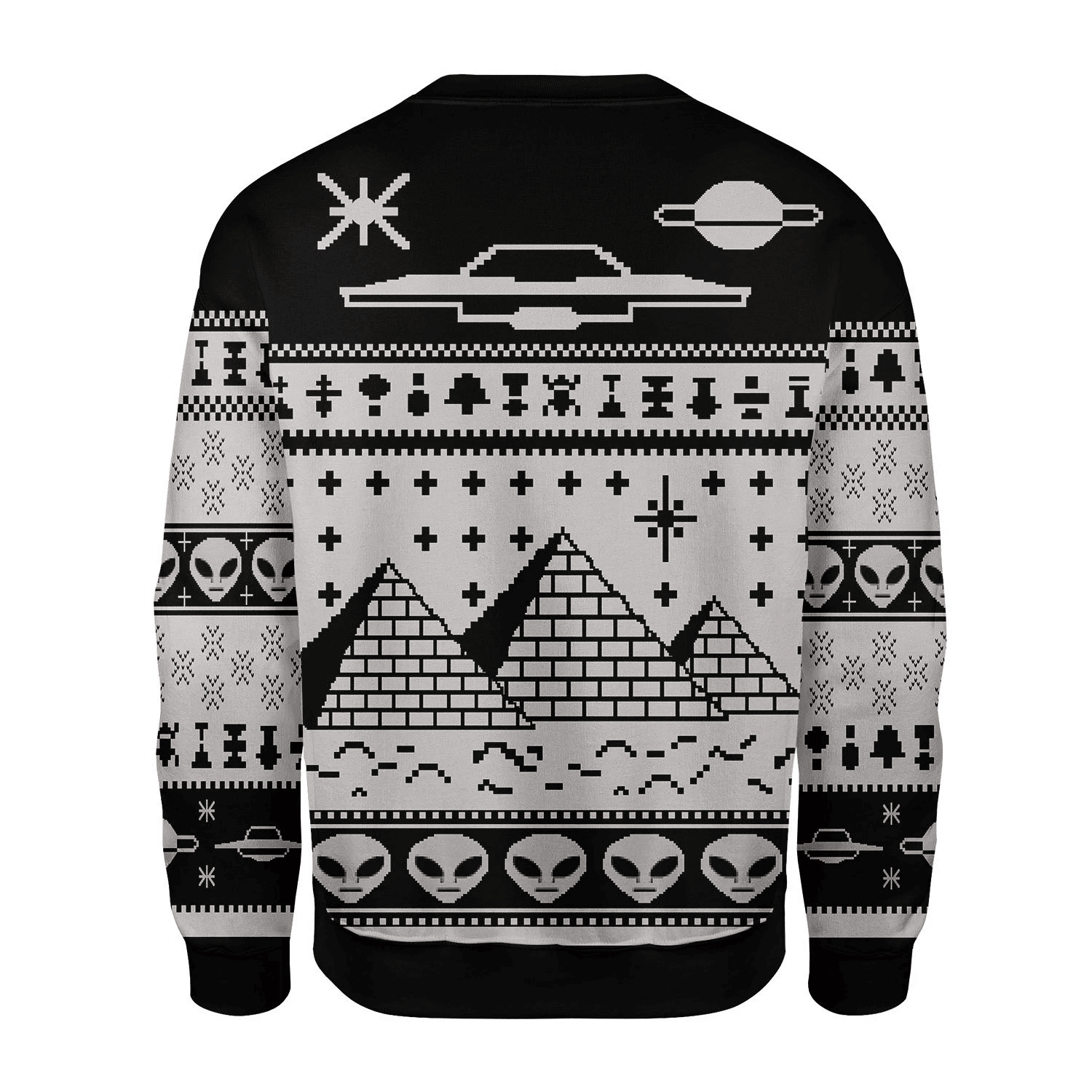 Ancient Pyramid Alien Ugly Christmas Sweater Adult 3D Funny Matching for family - Image 2