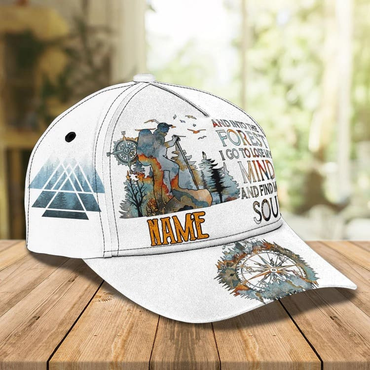 And In To The Forest I Go To Lose My Mind and Find My Soul 3D Hiking Cap for Women, Hiking Hat for Hiking Lovers Trucker Hats Custom Hats Gifts For Men & Women