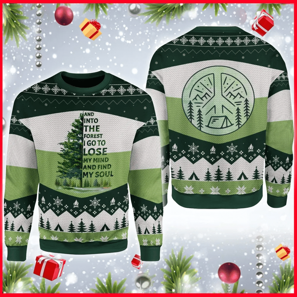 And Into The Forest I Go Camping Ugly Christmas Sweater Adult 3D Funny Matching for family