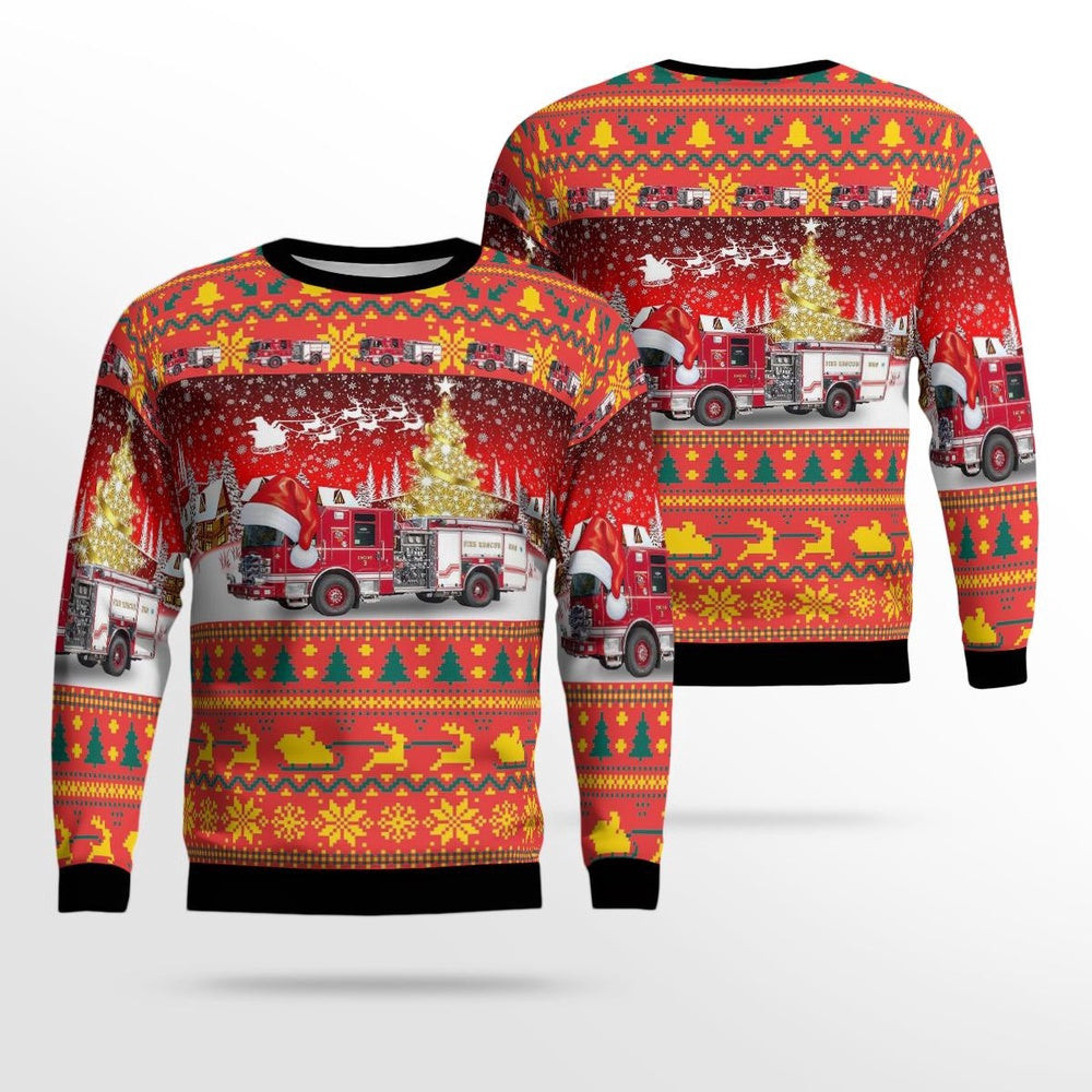 Andover Massachusetts Andover Fire Rescue AOP Ugly Sweater Xmas Unisex Sweater Christmas Gifts for Men Women