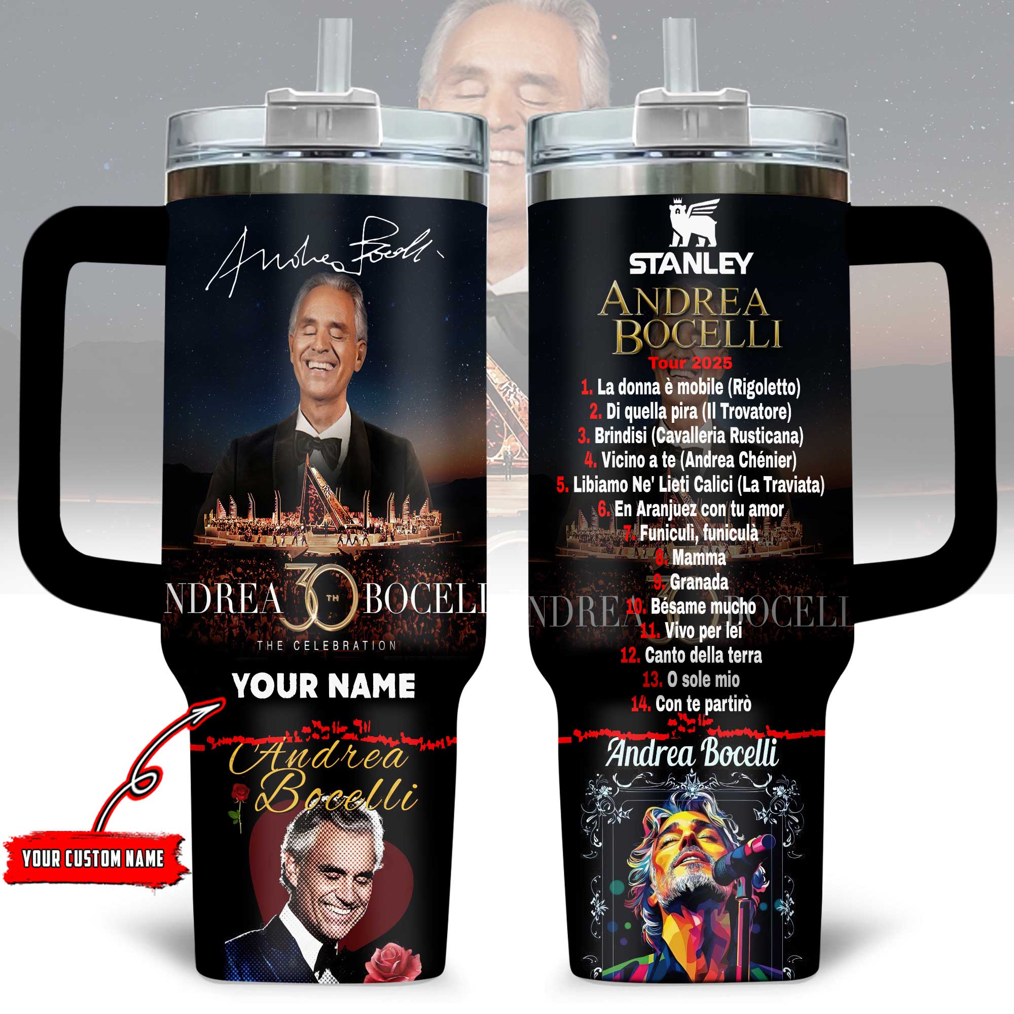 Andrea Bocelli Music Custom Stanley Cup 40 oz 30 oz Tumbler With HandleTVC230195
