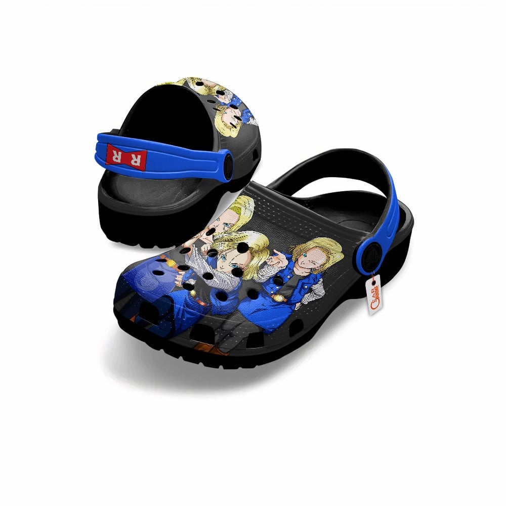 Android 18 Dragon Ball Anime Crocs Crocband Clogs Shoes Comfortable For Men Women and Kids - Image 2