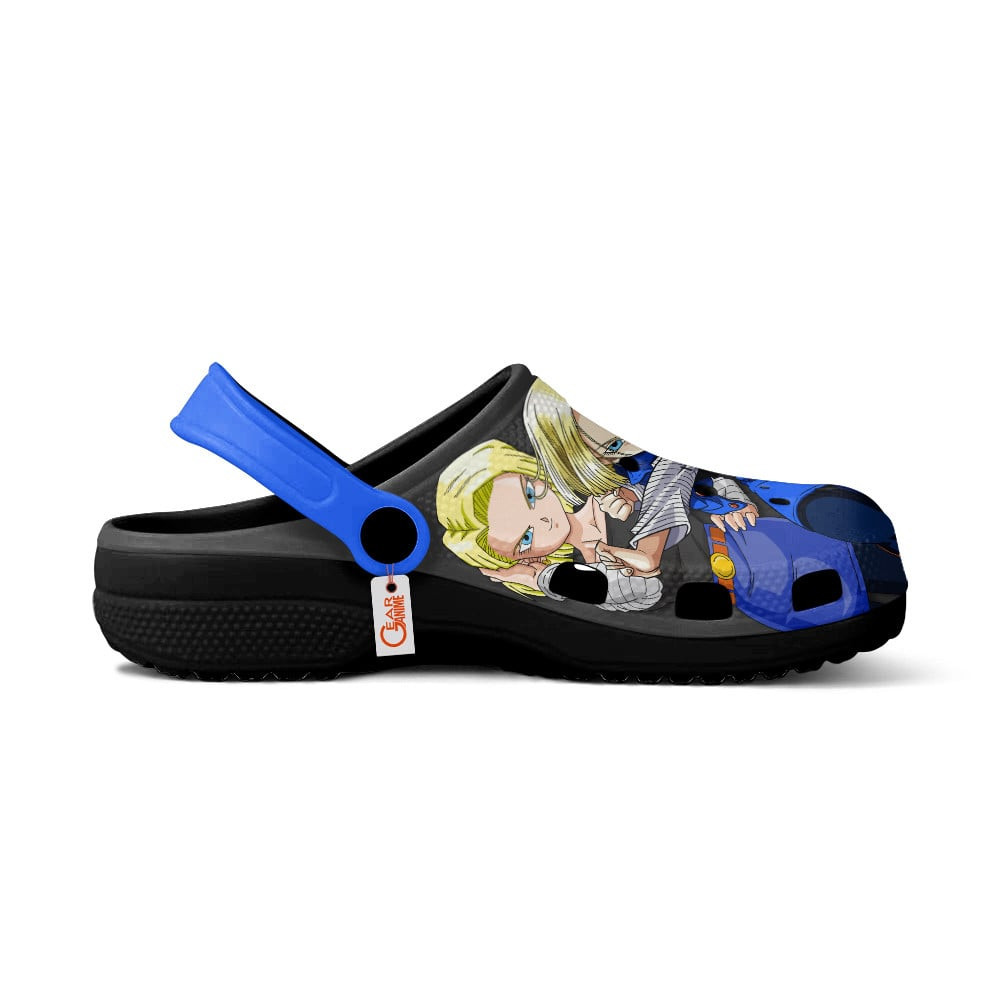 Android 18 Dragon Ball Anime Crocs Crocband Clogs Shoes Comfortable For Men Women and Kids - Image 3