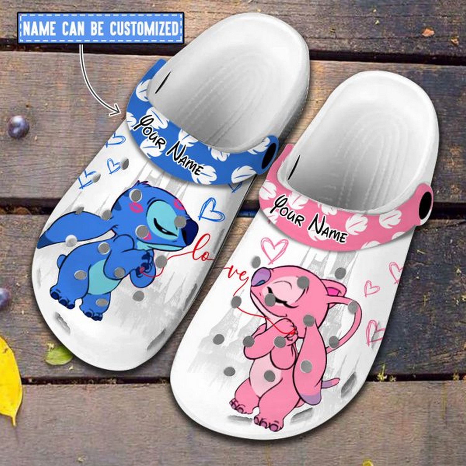 Angel And Stitch Cartoon Crocs Crocband Clogs Shoes Comfortable For Men Women and Kids