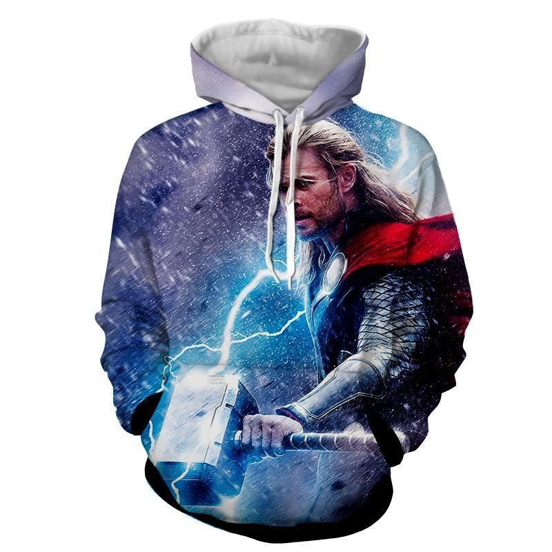 Angry Thor With Mjonir 3D All Over Print Hoodie, Zip Hoodie
