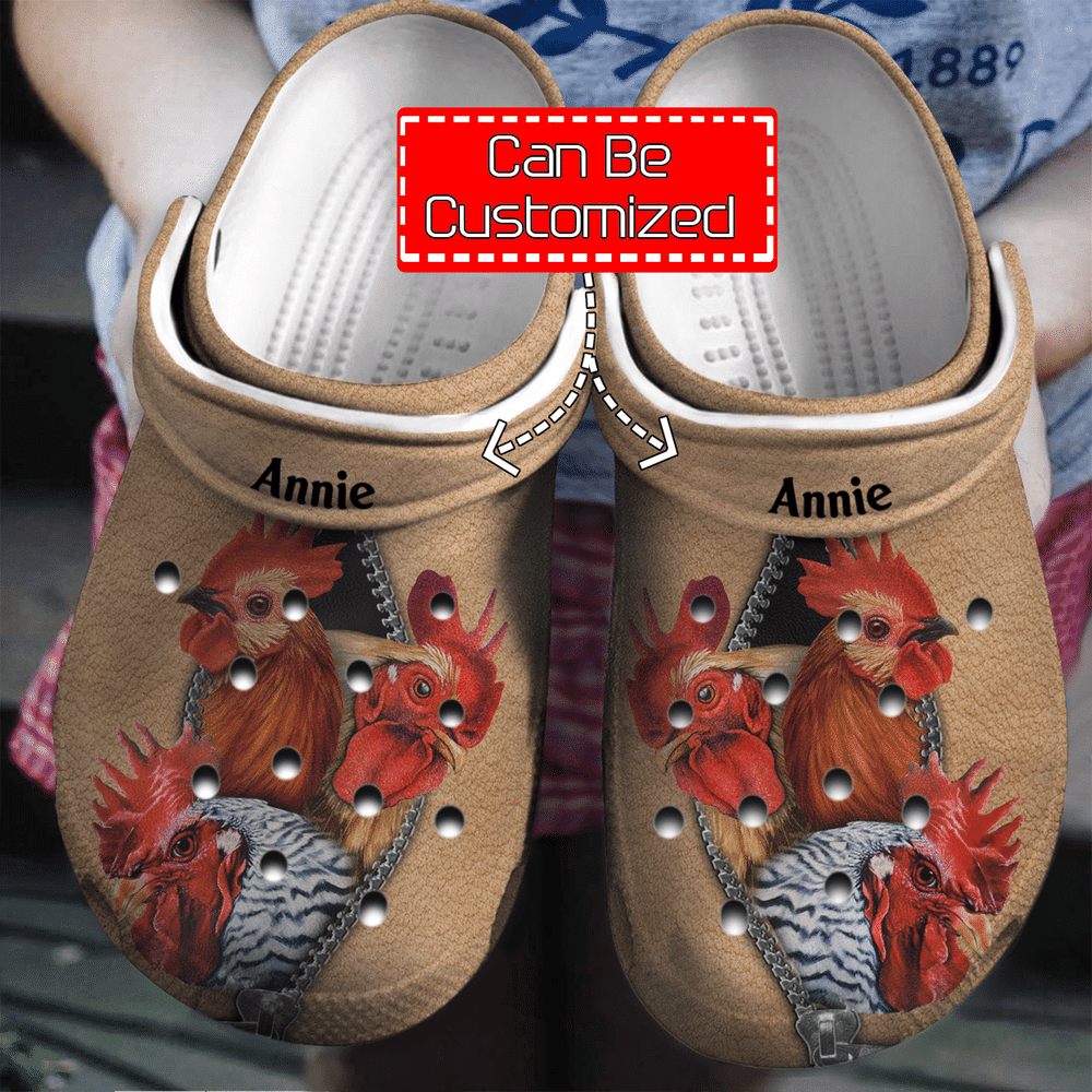Animal - Chicken On Zipper Personalized Clogs Shoes For Men And Women