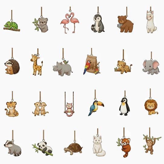 Animal Keer's Life Advent Calendar 2025, 24 Day Lion Flamingo Elephant Sea Turtle Penguin Figurines - Image 12