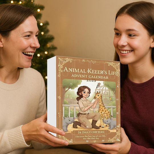 Animal Keer's Life Advent Calendar 2025, 24 Day Lion Flamingo Elephant Sea Turtle Penguin Figurines - Image 15