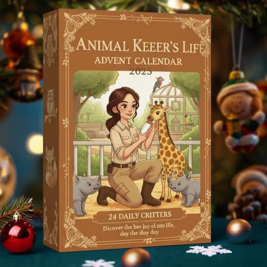 Animal Keer's Life Advent Calendar 2025, 24 Day Lion Flamingo Elephant Sea Turtle Penguin Figurines - Image 17