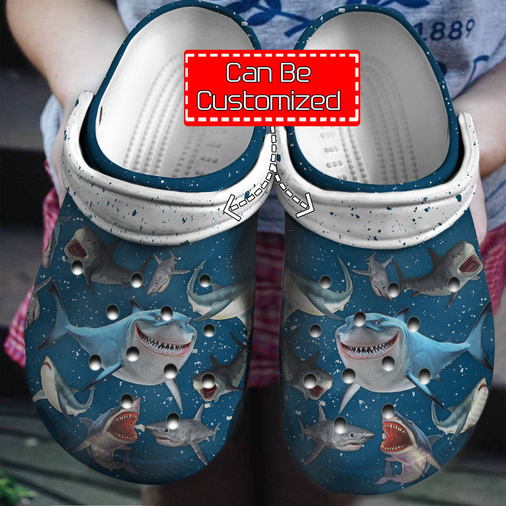 Animal - Personalized Blue Shark Lovers Clog Shoes For Men And Women