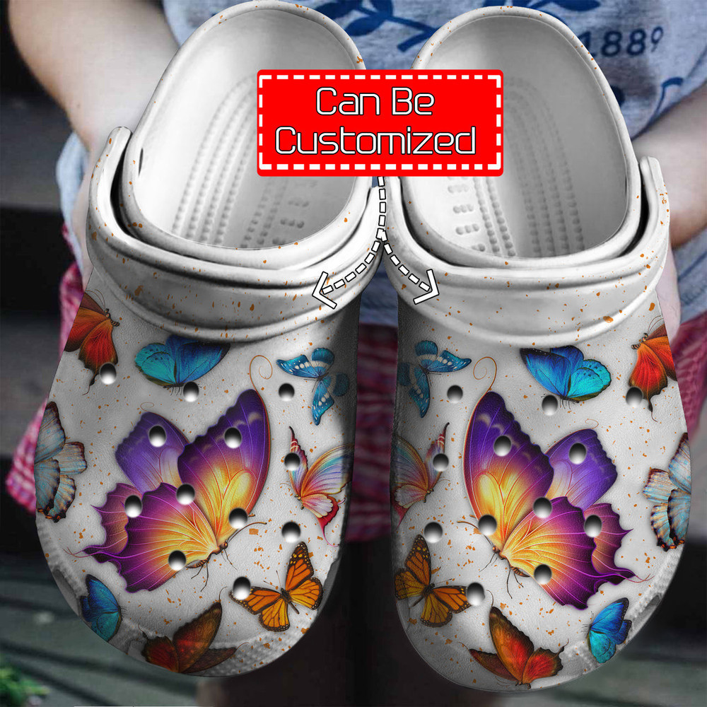 Animal - Personalized Butterfly Lovers Clog Shoes For Men And Women