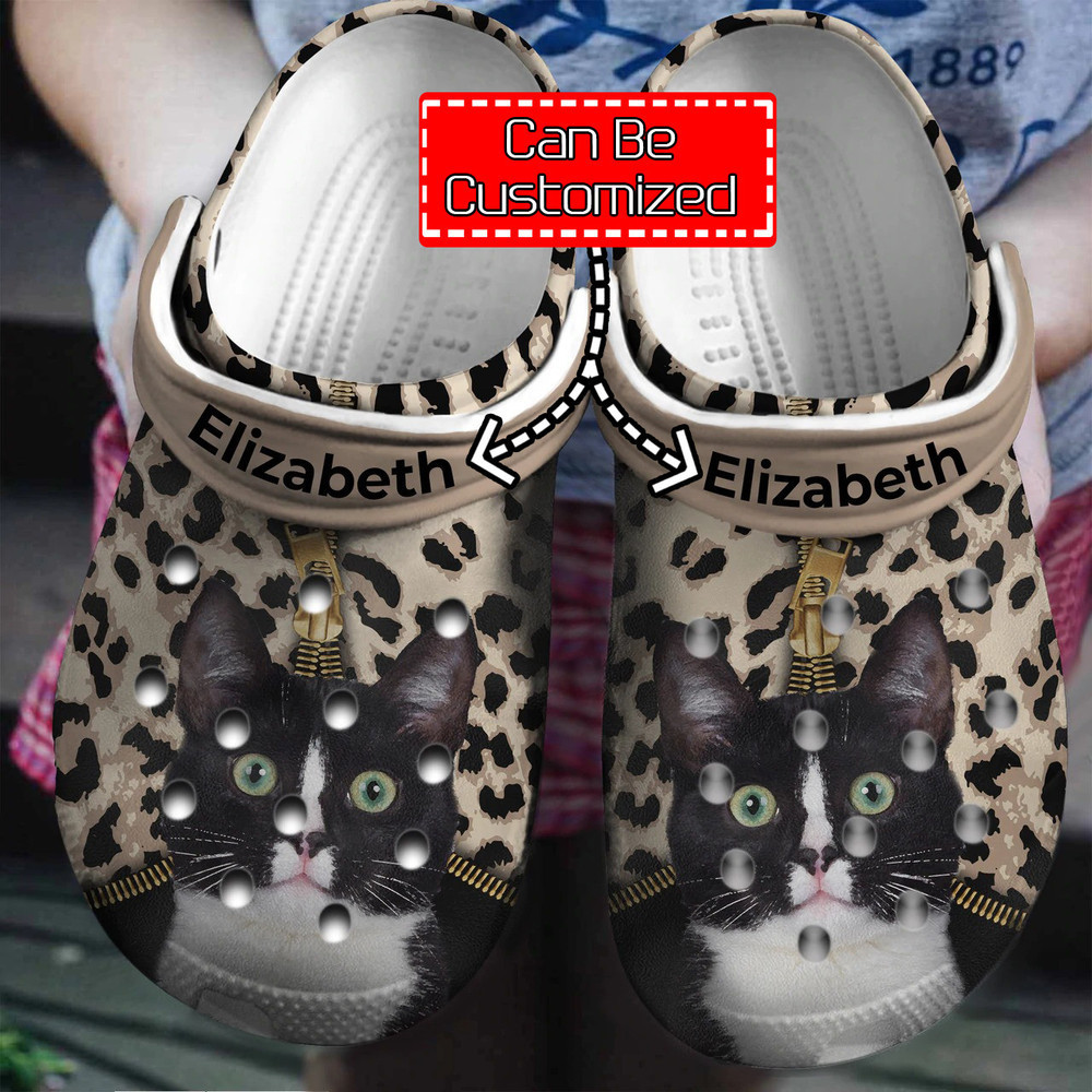 Animal - Personalized Cat Leopard Pattern Clog Shoes For Men And Women