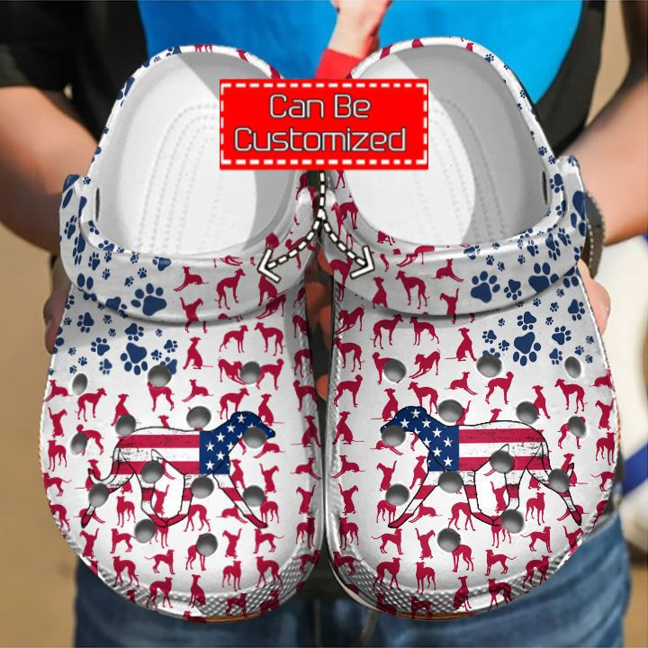 Animal Print - Doberman American Flag Clog Shoes For Men And Women