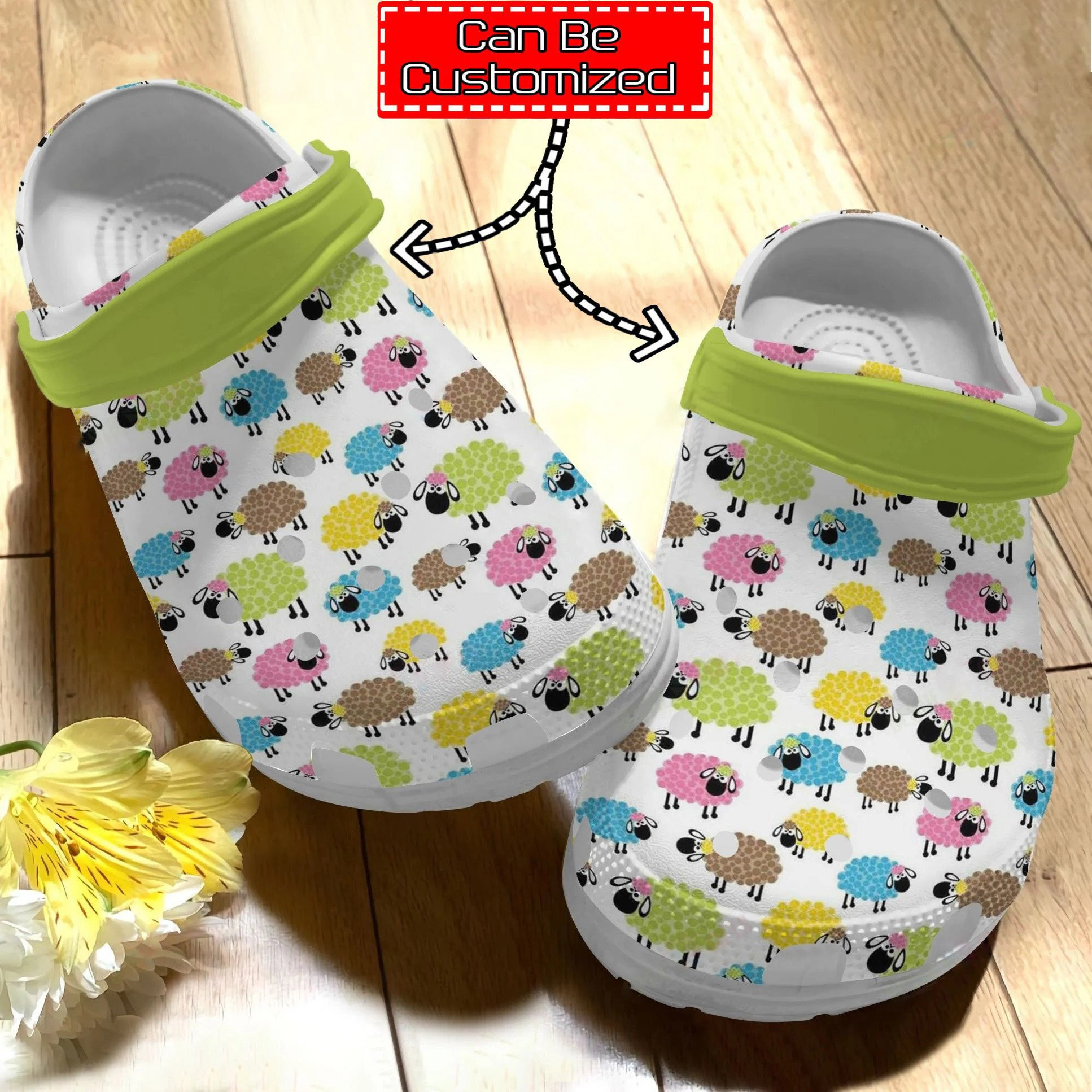 Animal Print Personalized Farmer Lovely Sheeps Pattern Clog Shoes