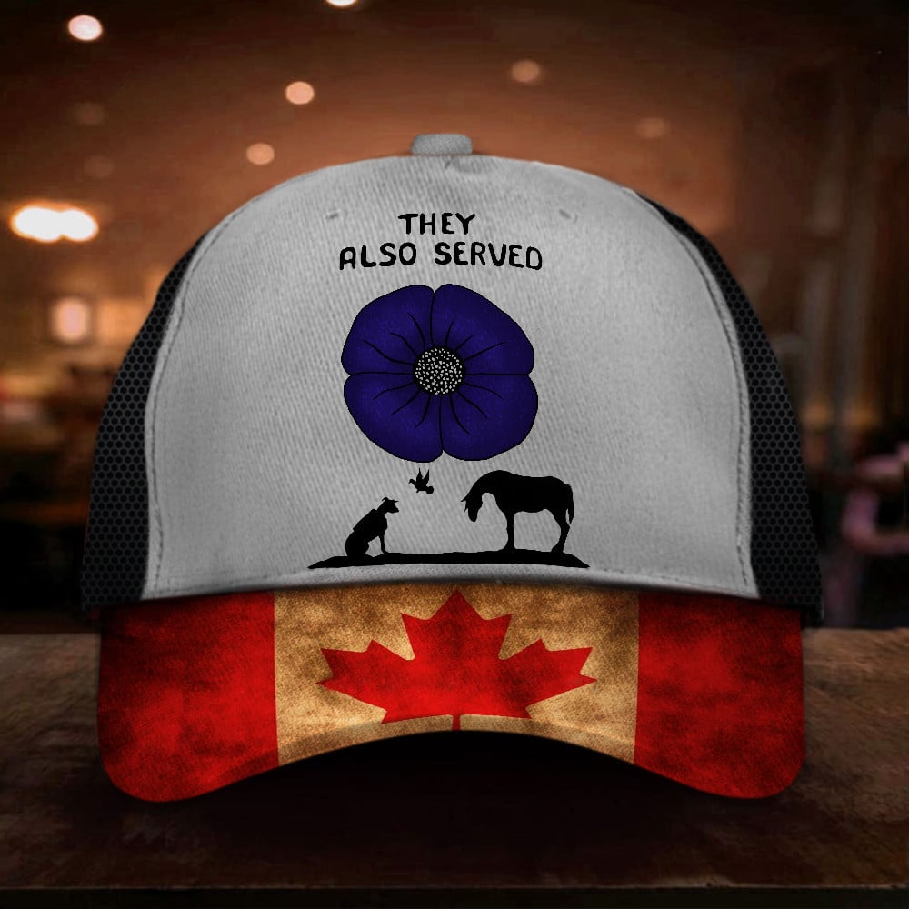 Animal They Also Served Purple Poppy Hat Canada Flag Cap Trucker Hats Custom Hats Gifts For Men & Women