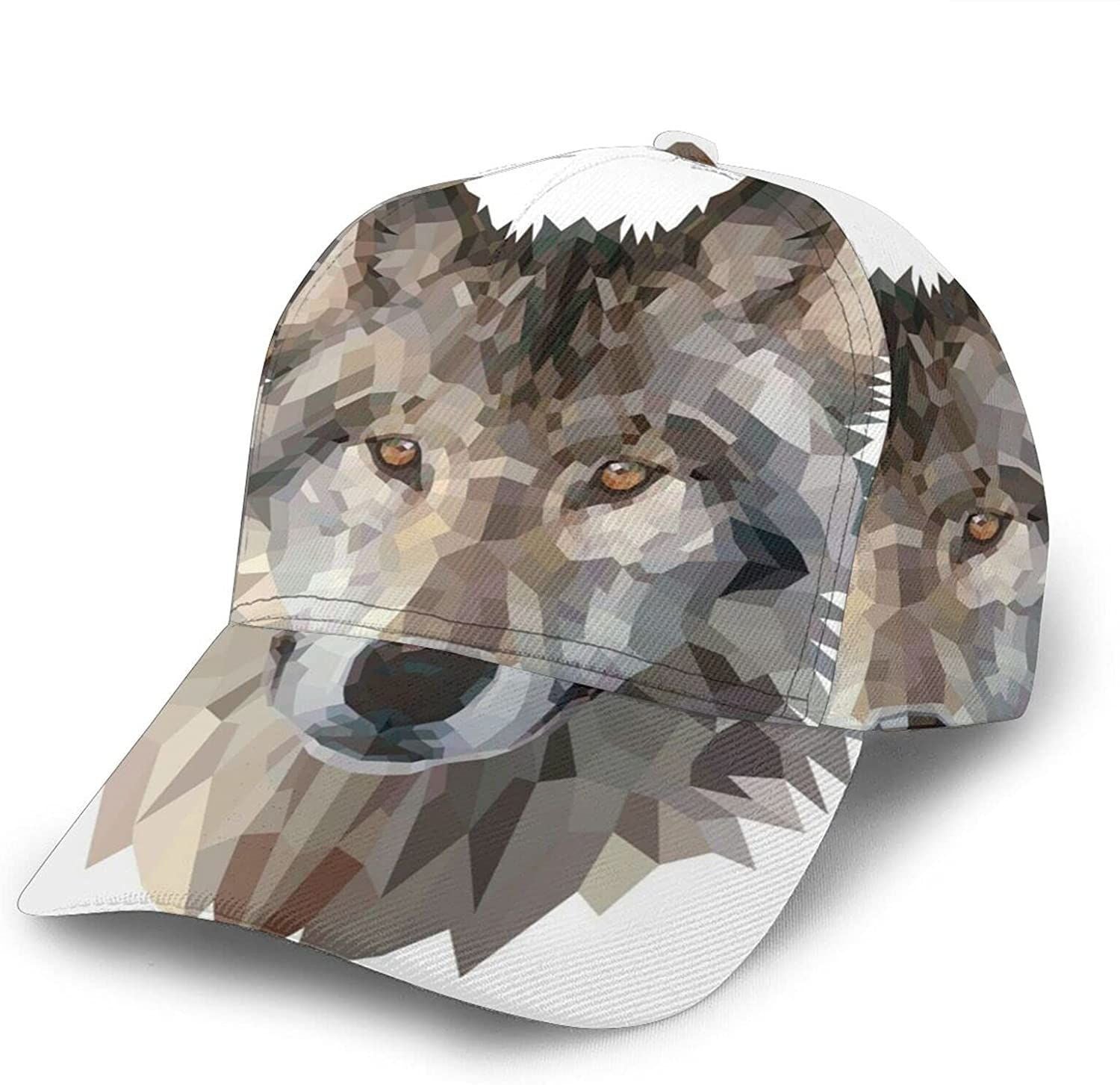 Animal Wolf Print Classic Baseball 3D Cap Adjustable Twill Sports Dad Hats For Unisex Trucker Hats Custom Hats Gifts For Men & Women