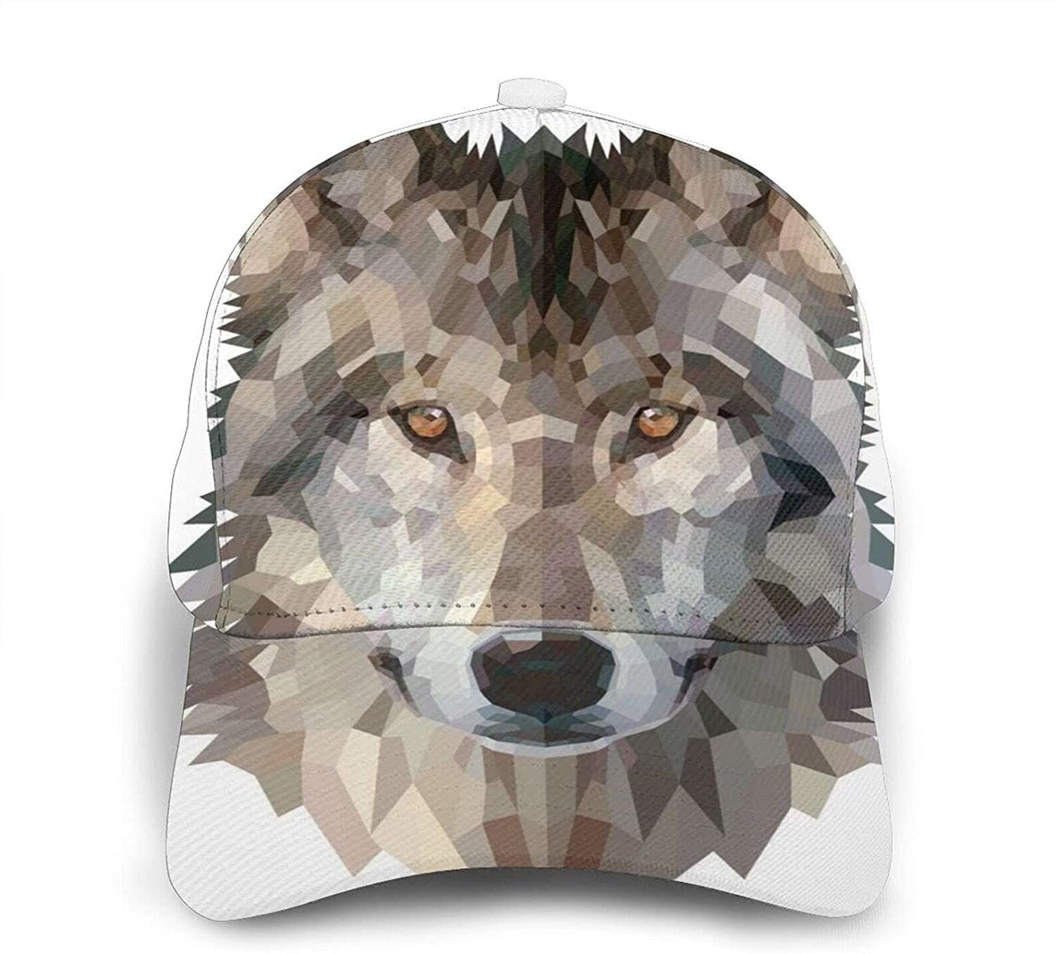 Animal Wolf Print Classic Baseball 3D Cap Adjustable Twill Sports Dad Hats For Unisex Trucker Hats Custom Hats Gifts For Men & Women