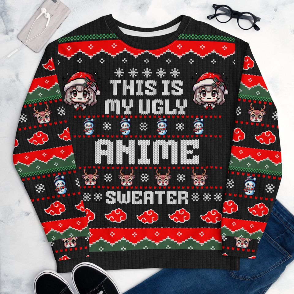 Anime "Ugly Christmas Sweater" Sweatshirt - This Is My Ugly Anime Sweater
