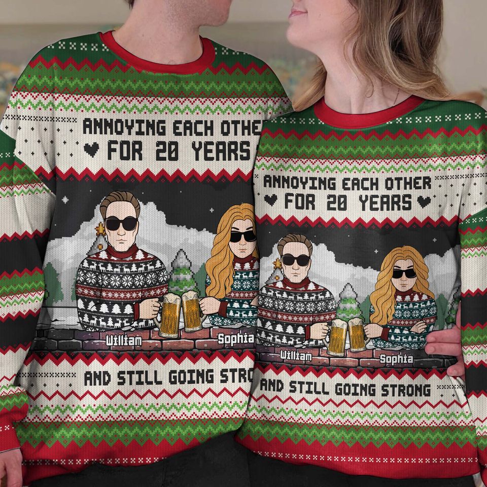 Annoying Each Other Foryears And Still Going Strong - Personalized Ugly Sweater - Image 2