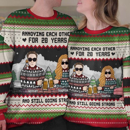 Annoying Each Other Foryears And Still Going Strong - Personalized Ugly Sweater - Image 5