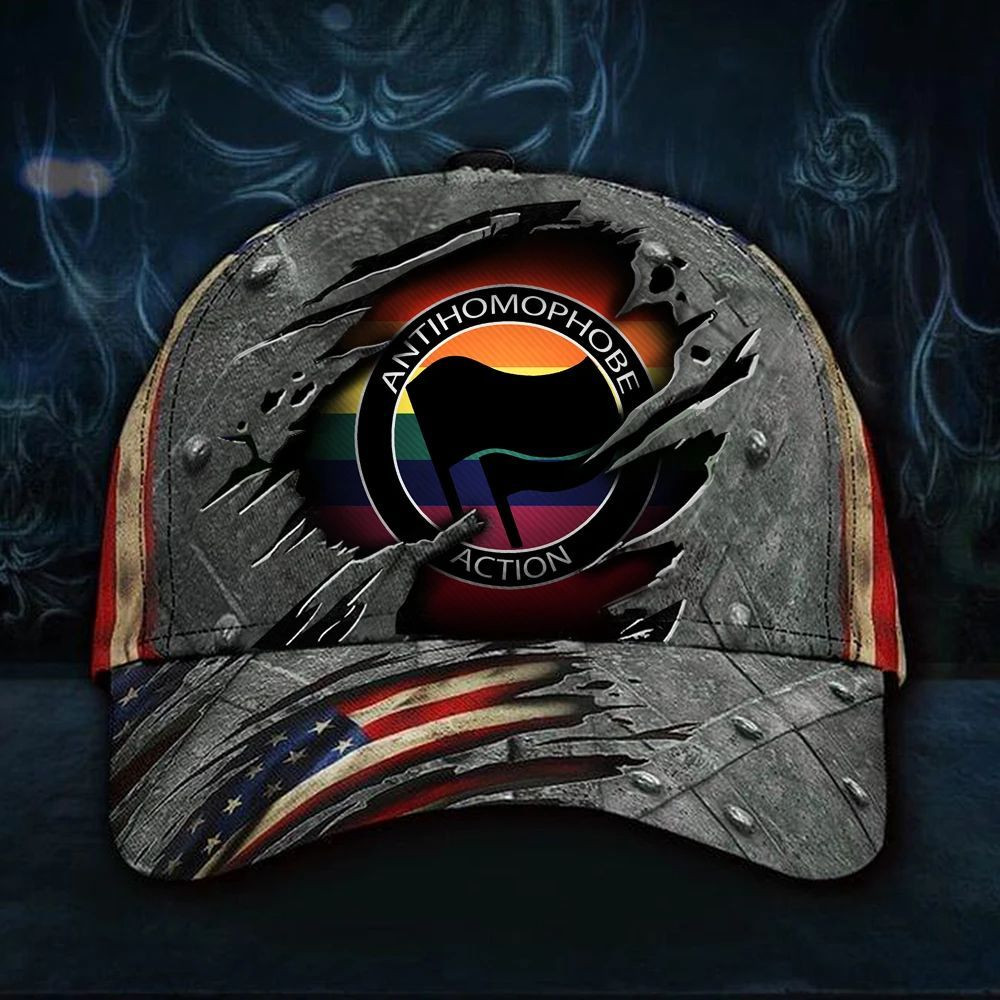 Anti Homophobe Action Hat 3D Rainbow Pride Hat USA Flag Cap Vintage LGBT Rights Movement Trucker Hats Custom Hats Gifts For Men & Women