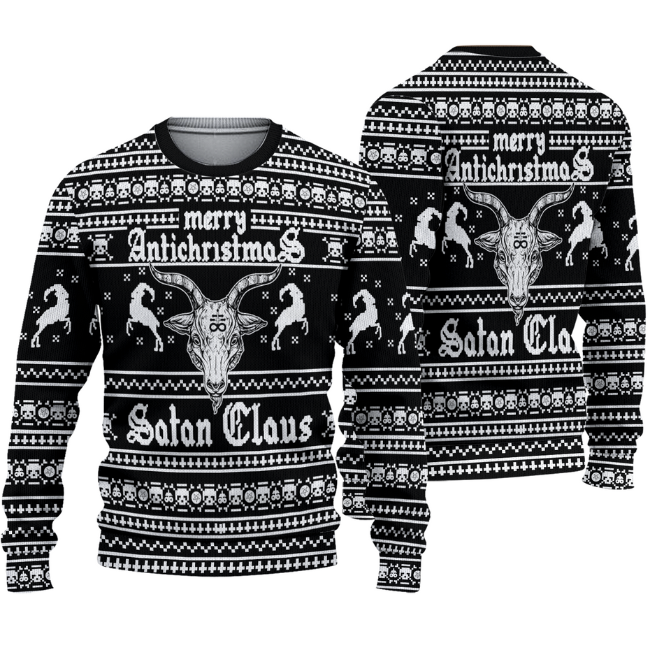 Antichristmas Satan Claus Horror Christmas Ugly Sweater