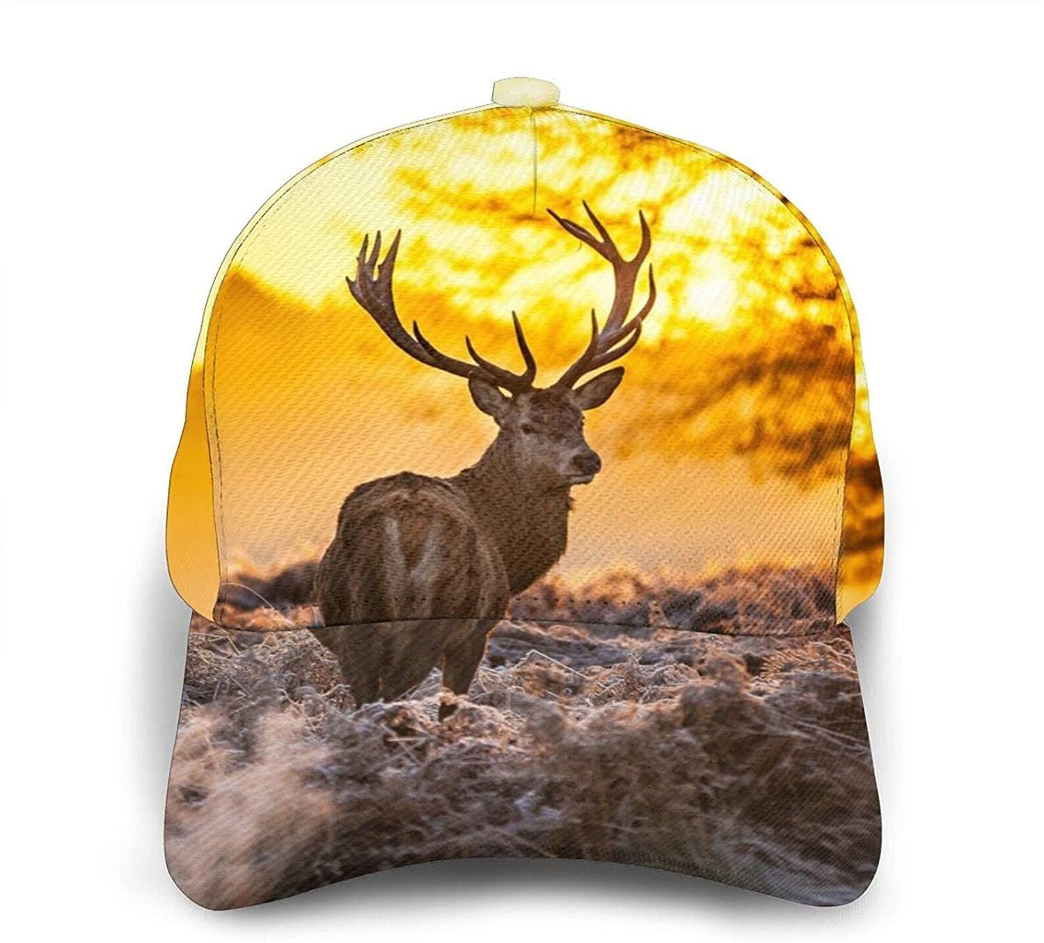 Antler Red Deer Print Classic Baseball 3D Cap Adjustable Twill Sports Dad Hats For Unisex Trucker Hats Custom Hats Gifts For Men & Women