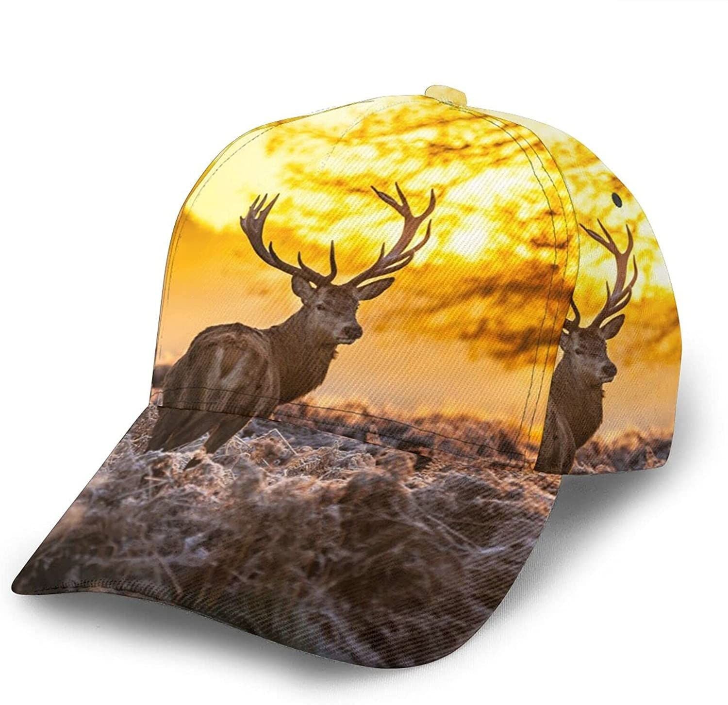Antler Red Deer Print Classic Baseball 3D Cap Adjustable Twill Sports Dad Hats For Unisex Trucker Hats Custom Hats Gifts For Men & Women