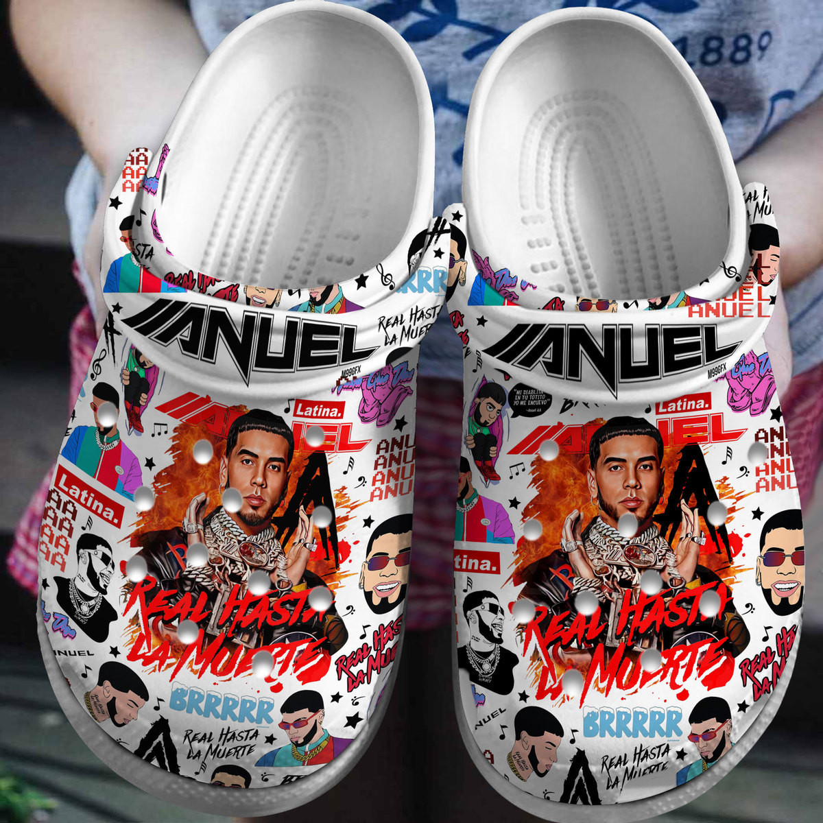 Anuel AA Music Crocs Crocband Clogs Shoes Comfortable For Men Women and Kids