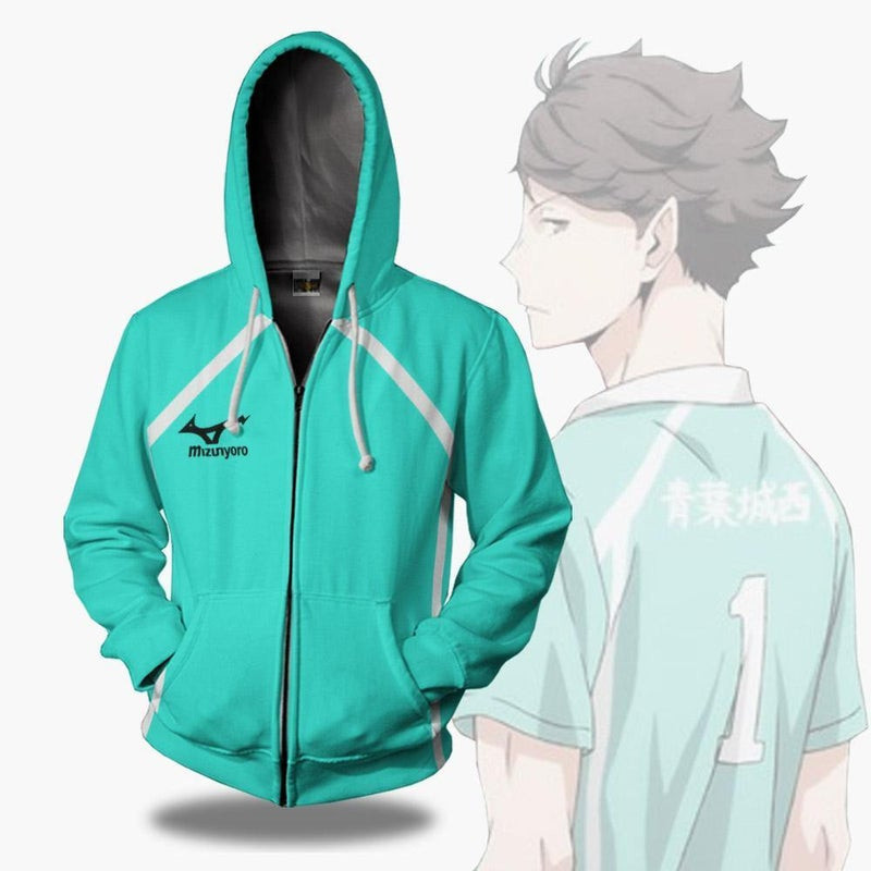 Aoba Johsai High Libero Uniform Haikyuu 3D All Over Print Hoodie, Zip Hoodie