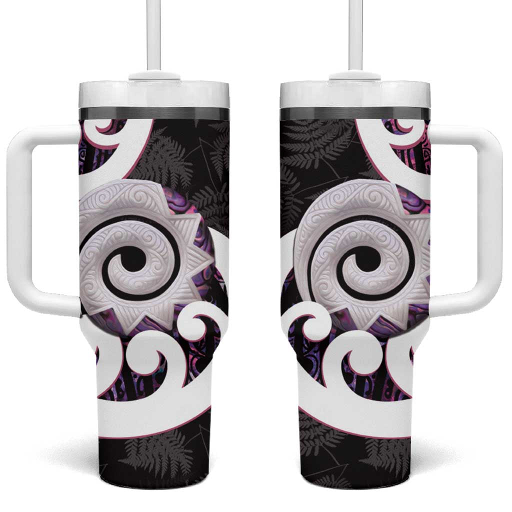 Aotearoa Koru Purple Maori Paua Shell Mix Silver Fern Custom Stanley Cup 40 oz 30 oz Tumbler With HandleTVC2301373